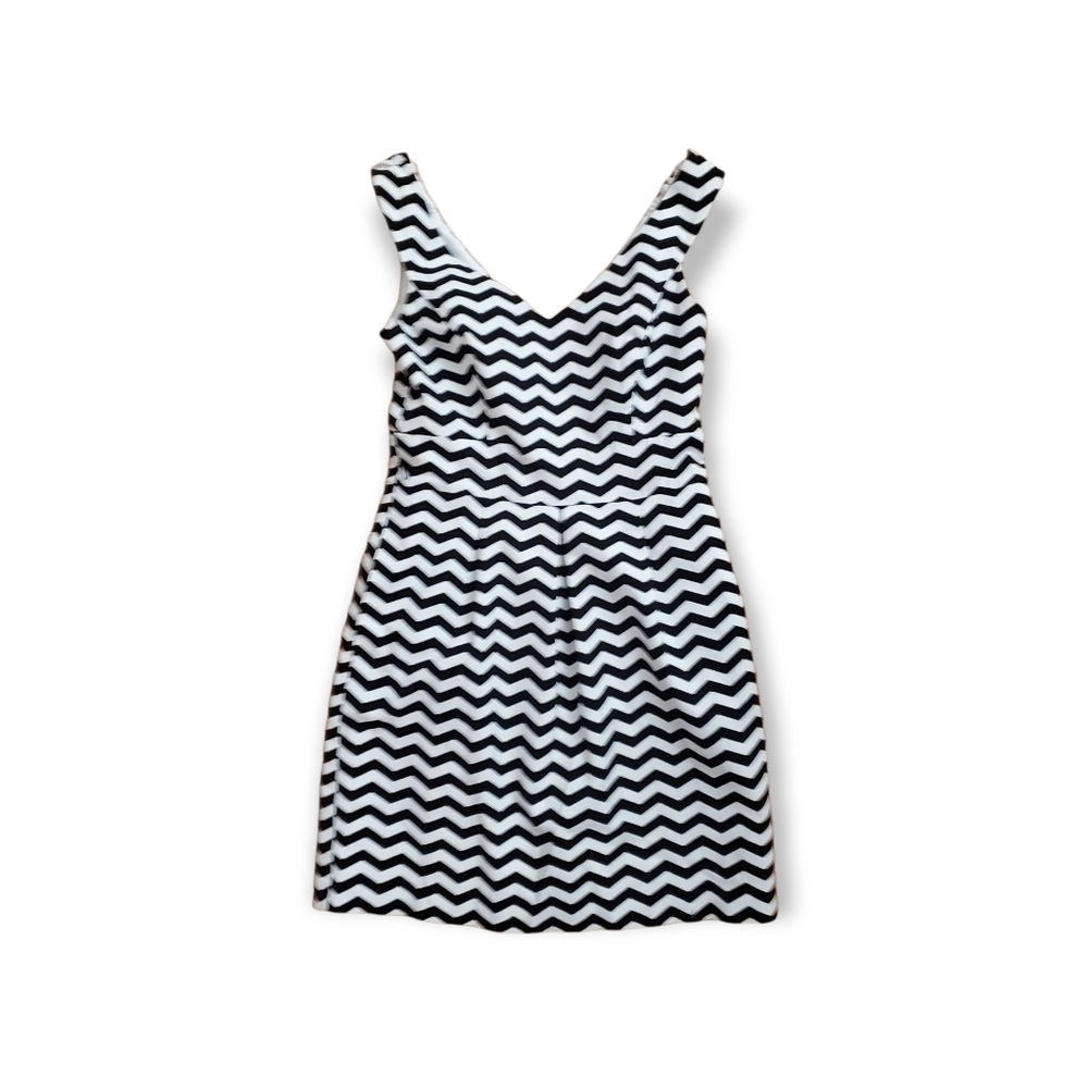 Striped black and white sleeve dress